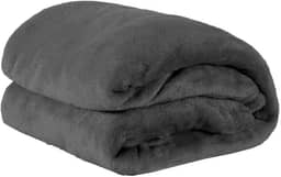 Cobertor Queen Manta Microfibra Fleece 01 Peça (Toque Aveludado) - Chumbo