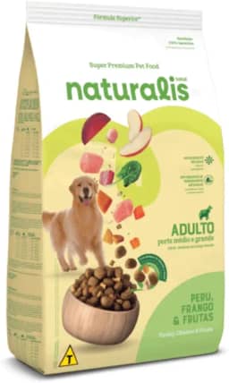 Naturalis Ração Cães Adulto Peru, Frango e Frutas 2,5kg