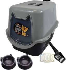 Banheiro Fechado Gato G Caixa Areia Com Pá Sanitário Fechado C Filtro Cor:Preto