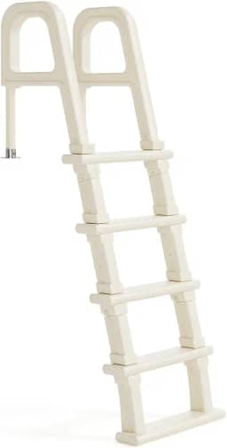 VINGLI Escada de piscina, sistema de entrada de degrau de piscina para piscina de balanço no solo, escada de piscina, 60 cm x 176 cm, capacidade 300, branca