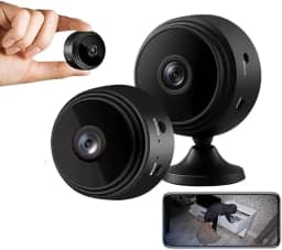 Kit 2 Mini Câmeras Espiã Wifi HD Portátil Sem Fio Visão Noturna Gravador de Voz Suporta Cartão Babá Eletronica Camêra de Segurança