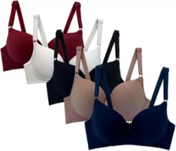 Kit 5 Sutiãs Sutian Soutien Sutien Adulto Comum Bojo alça larga reforçada