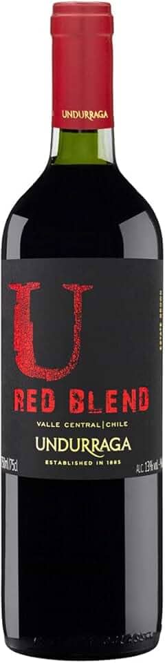 Vinho Chileno Tinto Meio Seco Red Blend Undurraga Cabernet Sauvignon Syrah Malbec Valle Central 750ml