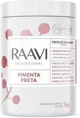 Raavi Creme De Massagem De Pimenta Preta Termoativo 1Kg