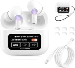 A9 Pro Touch Screen ANC Fones de ouvido sem fio TWS com cancelamento de ruído Bluetooth 5.3