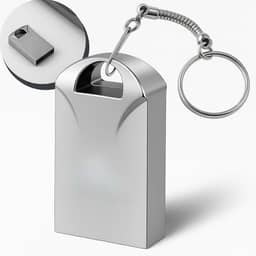 Mini Pen Drive Mini Chaveiro de Metal Rápido Ideal Para Armazenar Arquivos Fotos Musicas e Videos Metálico 64gb Resistente Ultra Rápido Cor Linha Premium (64, GB)