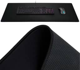 Mouse Pad Gamer Extra Grande 90x40cm Preto | Superfície HighSpeed Ultra Precisa | Base Antiderrapante | Costura Reforçada | XXL Premium para PC, Notebook, Escritório e Jogos