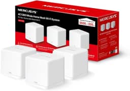 MERCUSYS Halo H30G (3-PACK) - Sistema Wi-Fi Mesh AC1300 para toda a casa, 2 portas Gigabit 10/100/1000 Mbps, cobertura de até 320 m², configuração fácil de aplicativo