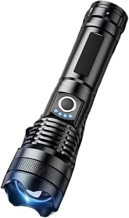 Lanterna Profissional P50 – Recarregável via USB, Super Brilho e Longo Alcance