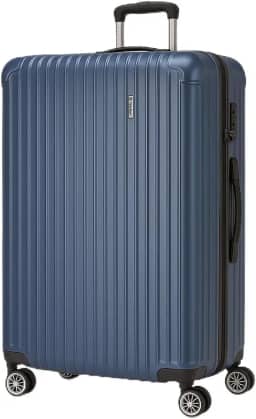 Mala de Viagem Holysun, Rígida, 4 Rodas Giratórias (Azul, Grande)