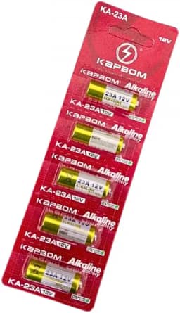 Cartela Com 5 Baterias Alcalinas 23a 12v Alta Duracao Para Controles Portoes Alarmes Chaves Campainhas E Brinquedos Miniatura Energia Estavel Segura Potente E Confiavel