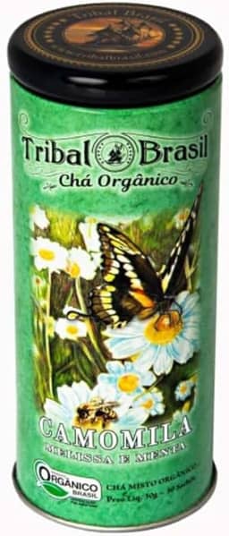 Chá Orgânico Camomila, Melissa e Menta lata 30 Sachês 60g - Tribal Brasil