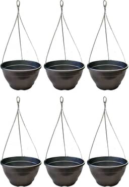 Kit 6 Vaso/cuia Suspenso Para Samambaia e Planta Pendente + Cabo De Aço