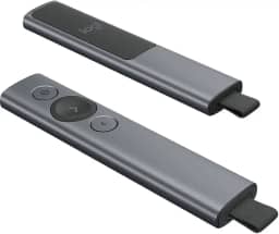 Apresentador sem fio Logitech Spotlight com Conexão USB ou Bluetooth, Aplicativo para Personalização de Botões e Alertas e Bateria Recarregável - Cinza