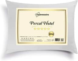 Travesseiro Infantil Percal Hotel 30x45cm, Toque Macio de Luxo, 100% Fibra de Poliéster Siliconada, Antialérgico, Lavável, Branco
