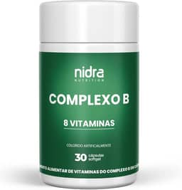 Vitaminas do Complexo B Completo | B1, B2, B3, B5, B6, B7, B9 e B12 | 30 Cápsulas Softgel | Nidra Nutrition