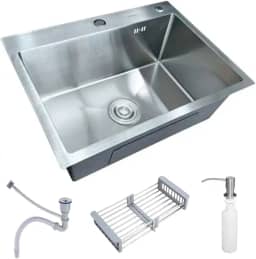 Cuba Pia Quadrada Cozinha Gourmet Com Acessórios 60x45 Cor Prata Aço Inox - Brinovar