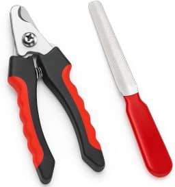 Cortador de Unhas Pet Kit com Alicate e Lixa para Cães e Gatos - Ferramenta de Cuidados para Pets - Corte Seguro e Confortável - Ideal para Gatos e Cães Pequenos e Médios - (VERMELHO) Cuidados