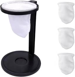 Mini Coador De Café Individual de Pano Gourmet com 3 Refis Extras e Suporte Desmontável