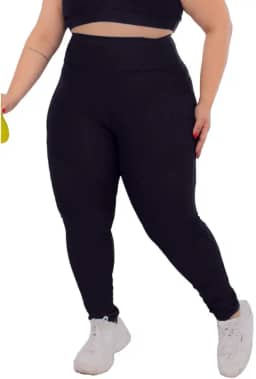 Calça Legging Feminina Plus Size G1 G2 G3 G4 G5 G6 Suplex Costura Reforçada Donna Martins