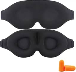 Máscara de dormir 3D, Máscara de olhos para dormir para homens e mulheres, máscara de dormir 3D de pressão ocular zero, protetor de olhos macio para viagens, preto