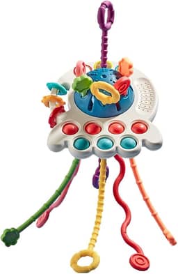 Presente Montessori puxando corda para desenvolvimento inicial de 6 a 12 meses