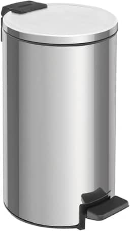 Lixeira com Pedal Tramontina Loop em Aço Inox com Acabamento Polido e Balde Interno 5 L