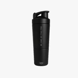 Coqueteleira Aço Inox 750ml com Compartimento Inferior ELLYM NUTRITION Misturador Ideal Shakes (Preto)