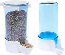 Comedouro Automático de Sementes 220ml + Bebedouro 200ml Para Calopsitas Agapornis e Periquitos