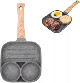 Frigideira Antiaderente 3 em 1 Para Ovos Omelete Hamburguer Pratica e Eficiente Muito Facil Para Limpar