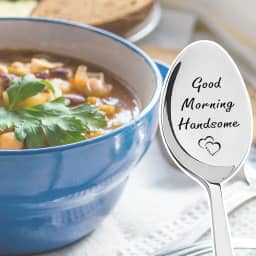 Presente de aniversário para marido, namorado, presente de aniversário da esposa, namorada, bom dia, colher de café bonita para ele, homens, presentes de dia dos namorados para marido, marido, noivo