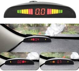 Sistema de radar de estacionamento reverso de carro 8 kit de sensores de ré com alarme frontal e traseiro lembrete de campainha LED exibição segura, sensor de estacionamento de carro, preto