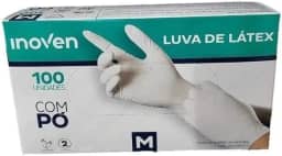 Inoven Luva de Procedimento Descartável Látex M - Caixa C/ 100 Unidades - Branco