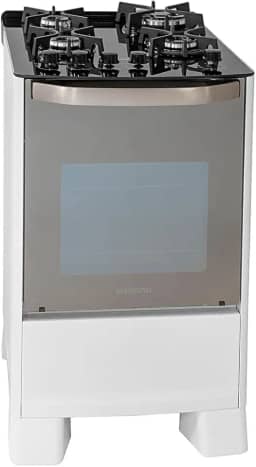 SUGGAR FOGÃO MASTER GRILL BRANCO MESA DE VIDRO 4 BOCAS TRIPLA CHAMA GRILL 110V TREMPE FERRO FUNDIDO ACENDIMENTO SUPERAUTOMÁTICO FGVMTG411BR