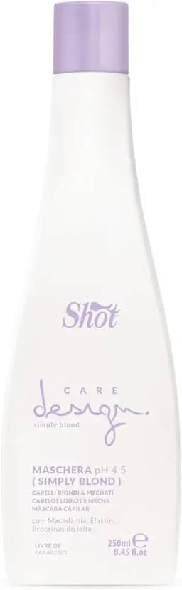 SHOT Máscara Simply Blond Para Cabelos Loiros 250Ml Nutrição Brilho Hidratação com Macadâmia