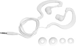 FAUOSWUK Fones de ouvido à prova d'água IP68 subaquáticos cabo mais curto plugue de 3,5 mm banhado a ouro plugues de fone de ouvido para natação, corrida, surfe, academia, exercício (branco)