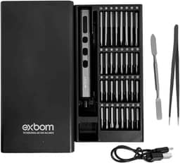 Mini Parafusadeira Elétrica Recarregável, Caneta Compacta de Precisão, Kit de Ferramentas Chave de Elétrica de Precisão 68 em 1, 64 Bits e 4 Acessórios, Multitarefas, para Manutenções Diversas