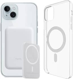 Carregador Portátil + Capa Magnética por Indução Compatível com Magsafe para iPhone 15, 15 Pro Max e 15 Plus (iPhone 15)