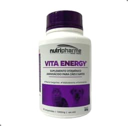 NUTRIPHARME Suplemento Vitamínico Aminoácido Vita Energy 1000 Mg Para Cães E Gatos - 60 Comprimidos - Nutripharme