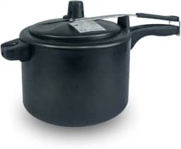 Global Panela De Pressão Antiaderente, 4,5 Litros, Revestimento em Teflon, Com Alças Laterais (Preto)