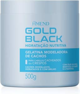 Gelatina Modeladora De Cachos Amend Gold Black Hidratação Nutritiva, 500g