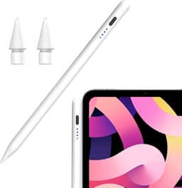 Caneta Digital Stylus para Tela Touch, Capacitiva com Ponta Fina, 2 Pontas Extras, Compatível com iOS/Android/Windows
