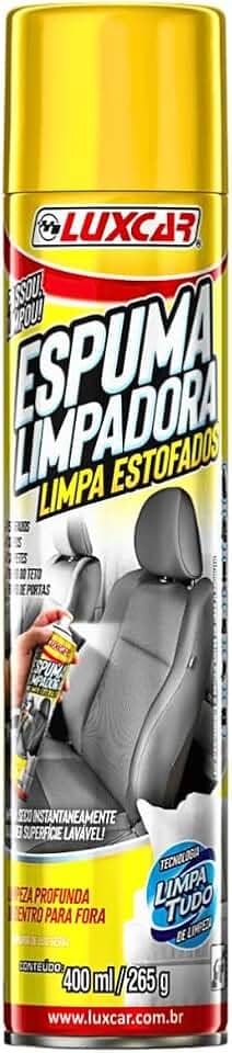 Limpa Estofados – Espuma Limpadora em Spray 400 ml Luxcar | Limpeza Profunda, Remove Manchas e Odores | Para bancos, carpetes, teto e sofás