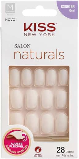 Unha Salon Natural Médio Oval, Kiss New York