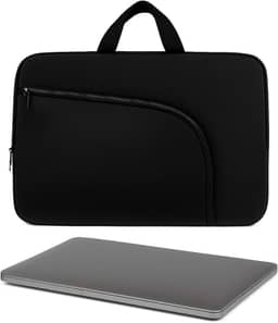 Capa para Notebook 15.6 Polegadas, Resistente à Água, Leve (150g), com Alça e Bolso Frontal, Case Protetora Slim para Trabalho, Faculdade e Viagem, Alça Reforçada, Neoprene - Qualidade Premium