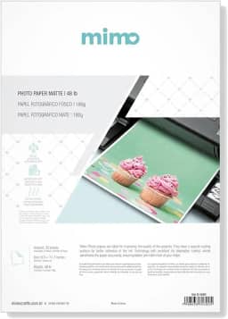 Mimo - Papel Fotográfico Fosco - A4-180g - 20 Fls - Qualidade Premium - Controle de Absorção da Tinta Para Melhor Absorção e Resistente a Água - Gramatura de 180 g/m²