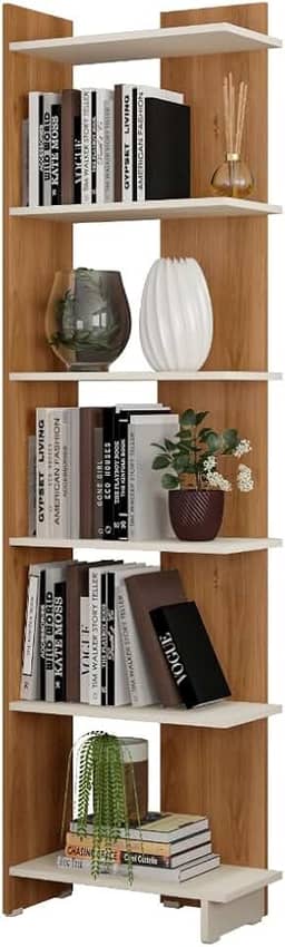 Estante Livreiro Organizador Multiuso Casa e Escritório Eccos Nature/Off White