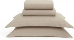 Jogo de Lençol 4 Peças Percal 100% Algodão Premium, Branco, Com Fronhas de Aba, Qualidade Hoteleira (Avelã, Super King)