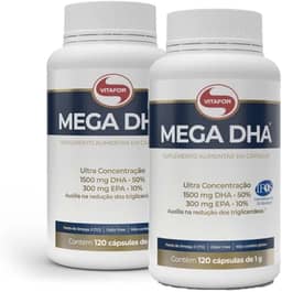 Kit 2X: Mega DHA Ômega 3 1000mg Vitafor 120 Cápsulas (A embalagem pode variar)