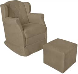 Poltrona de Amamentação Balanço Com Puff Platinum Decor (Capuccino)